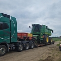 Transport of agricultural machinery with escort
