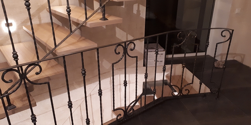 Metal stairs and balcony railings