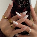 White almond-shaped manicure