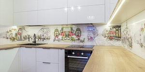 Kitchen glass panels