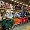 Wholesale textile warehouse with a wide assortment of fabrics