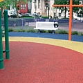 Rubber granule layers for children playgrounds