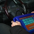 Electronics diagnostics of Volvo cars with the device SRS and system tester