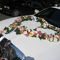 Wedding car decoration with flowers
