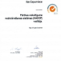 Certificate of manager Ilze Cepurniece