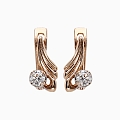Gold earrings with precious stones