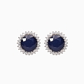 Silver earrings with sapphire