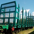 Railway platforms for transporting logs