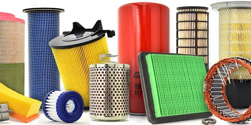 Filters, starters, generators and their spare parts