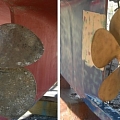 Propeller for ship, pavement, brick, wooden, jet cleaning