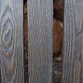 Scratched, painted wood