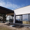 Construction of a private house with panoramic windows