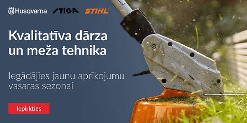 Husqvarna, STIGA, STIHL representatives in Latvia. Gardening and forestry equipment