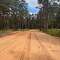 roadbed construction, crushed stone application and surface leveling
