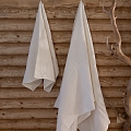 set - waffle towels warm white