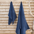 set - waffle towels dark blue