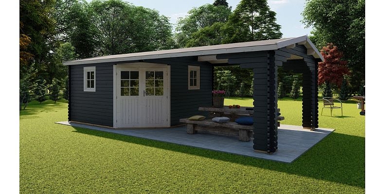 Milled log insulated garden houses made in Latvia. Garages. Saunas.