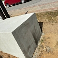 Concreting the fence foundation