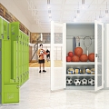 Cabinet for storing sports equipment