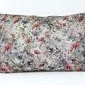 Pillowcase 50x70 knitwear, flowers on light gray linen